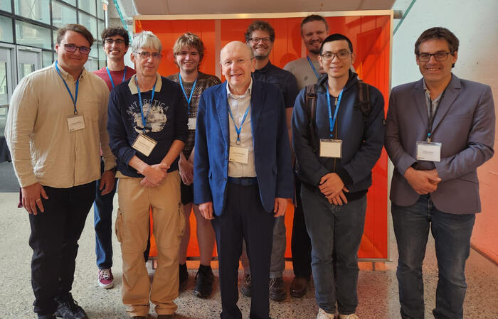 Moving from left to right: Cameron Strachan, Federico Firoozi, Károly J. Boroczky, Ethan Saunders, Károly Bezdek, Márton Naszódi, Illya Ivanov, Zsolt Langi.
